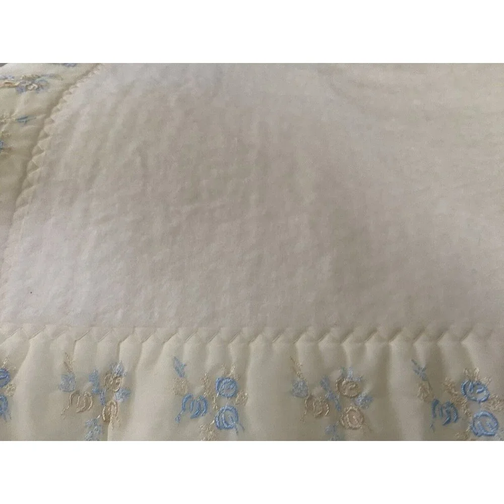 Vintage North‎ Star Acrylic Chatham Baby Blanket Satin Binding Pale Yellow 36x50